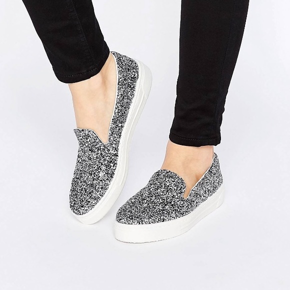 ASOS Shoes - Glitter Silver Sneakers